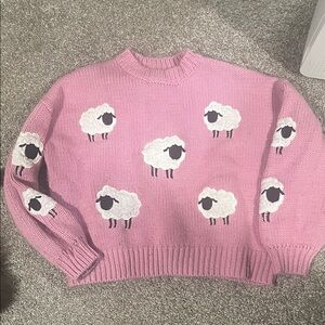 Forever 21 Pink Sheep Pattern Sweater